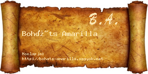 Boháts Amarilla névjegykártya